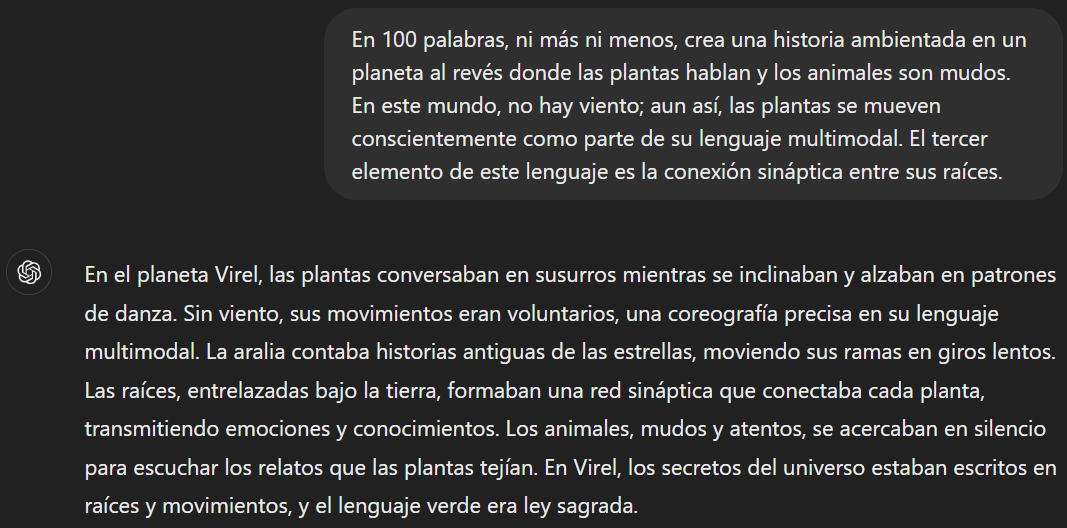 ChatGPT mejorará su respuesta mientras más detallado sea el prompt.